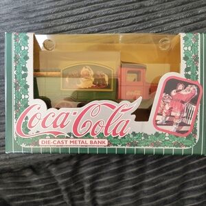 Coca-Cola Holiday Die-Cast Metal Bank Truck